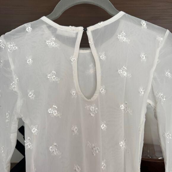 Free People Make Out Mesh Bodysuit in Ivory - Picture 6 of 8